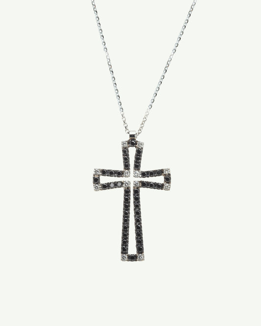 Pendente Croce di Diamanti Neri